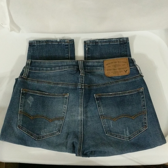 American Eagle 360 Extreme Flex Medium Wash Distressed Skinny Jeans - size 28x30 - Picture 6 of 8